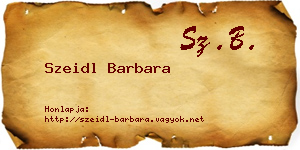 Szeidl Barbara névjegykártya